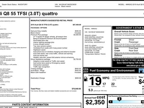 Used 2019 Audi Q8 Premium Plus w/ Premium Plus image 11