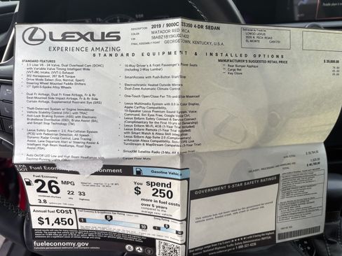 Used 2019 Lexus ES 350 FWD image 11