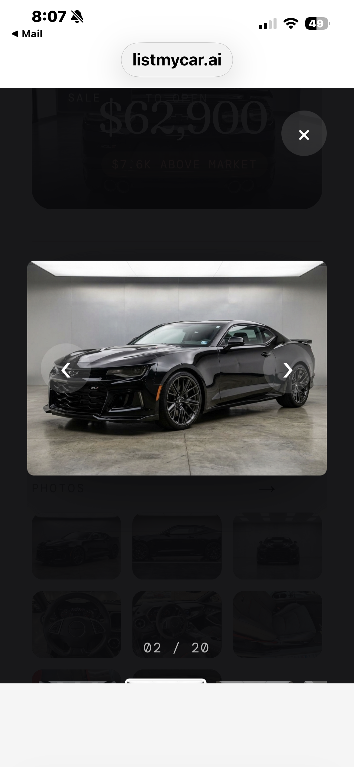 Used 2019 Chevrolet Camaro ZL1 w/ LPO, ZL1 Protection Package RWD image 15