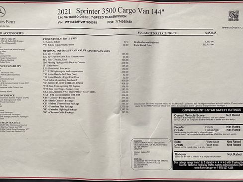 Used 2021 Mercedes-Benz Sprinter 3500 image 2