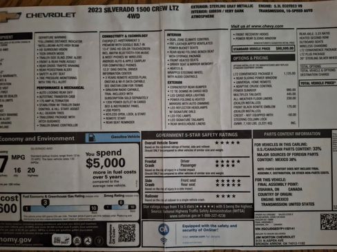 Used 2023 Chevrolet Silverado 1500 LTZ w/ LTZ Convenience Package II AWD/4WD image 6