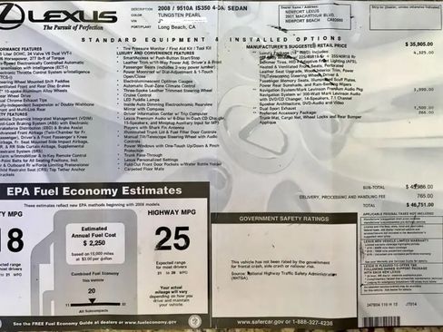 Used 2008 Lexus IS 350 image 12