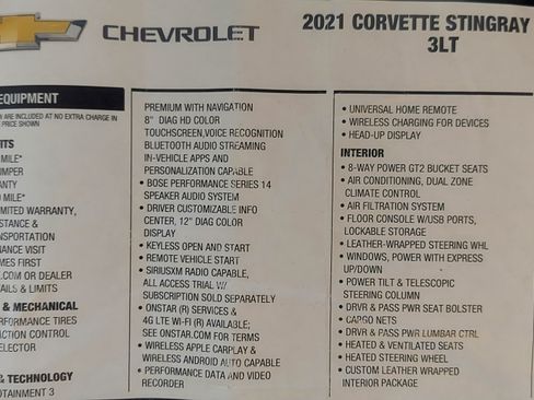 Used 2021 Chevrolet Corvette Stingray Premium Conv w/ Z51 Performance Package RWD image 12