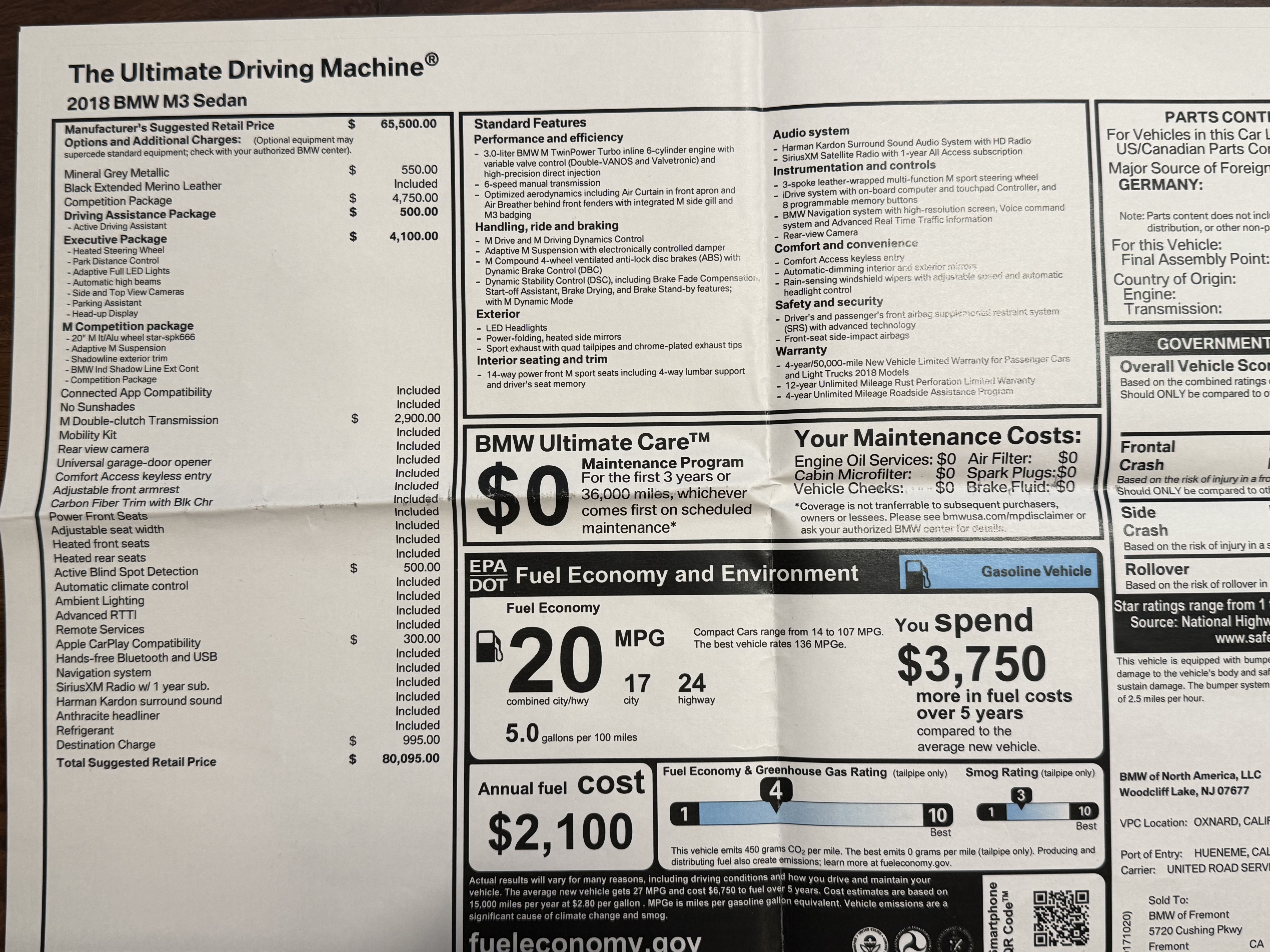 Used 2018 BMW M3 RWD image 2
