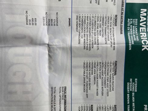 Used 2023 Ford Maverick Lariat w/ Lariat Luxury Package image 10