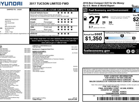 Used 2017 Hyundai Tucson Limited w/ Limited Ultimate Package 03 image 12