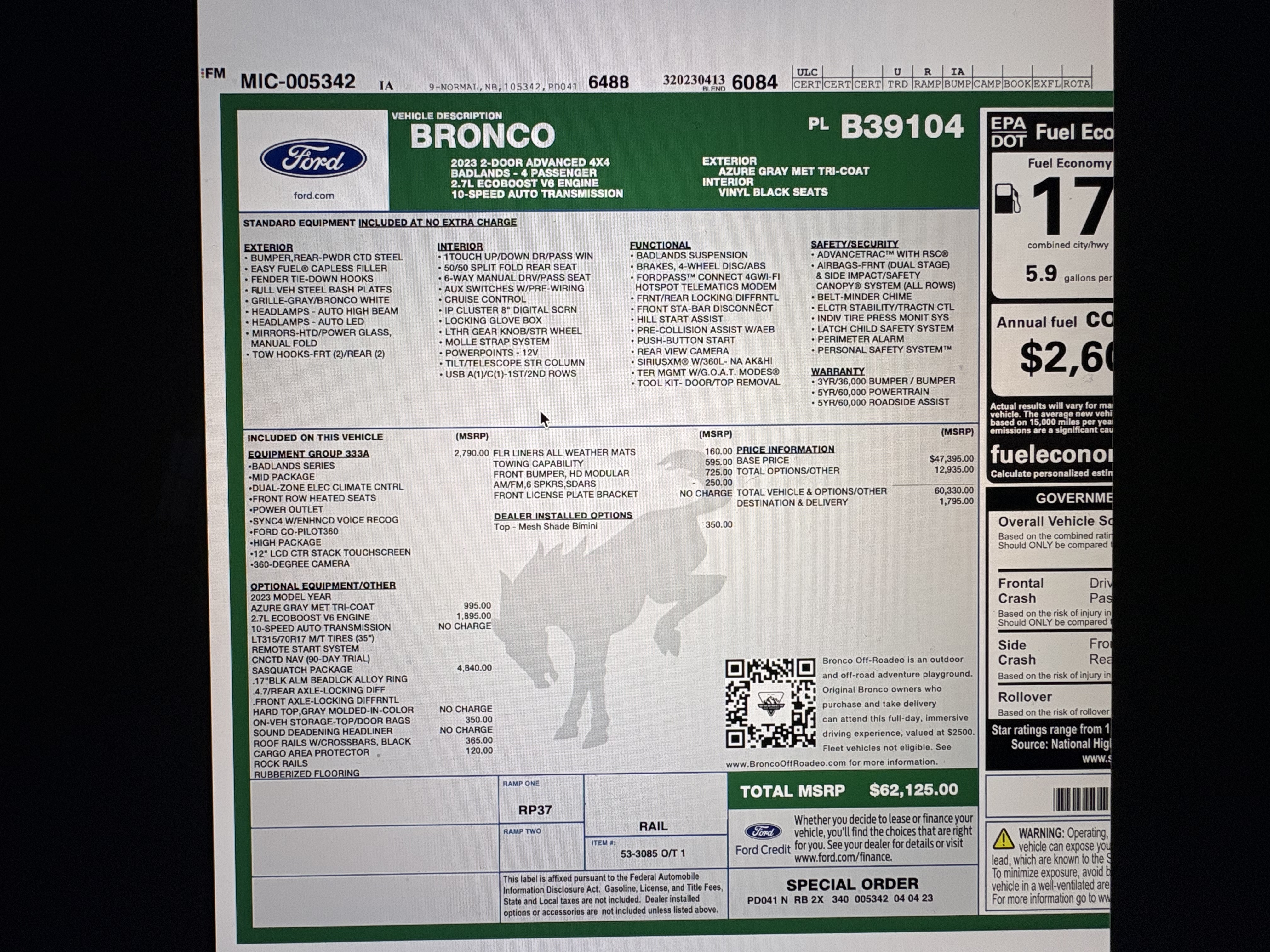 Used 2023 Ford Bronco Badlands w/ Sasquatch Package AWD/4WD image 19