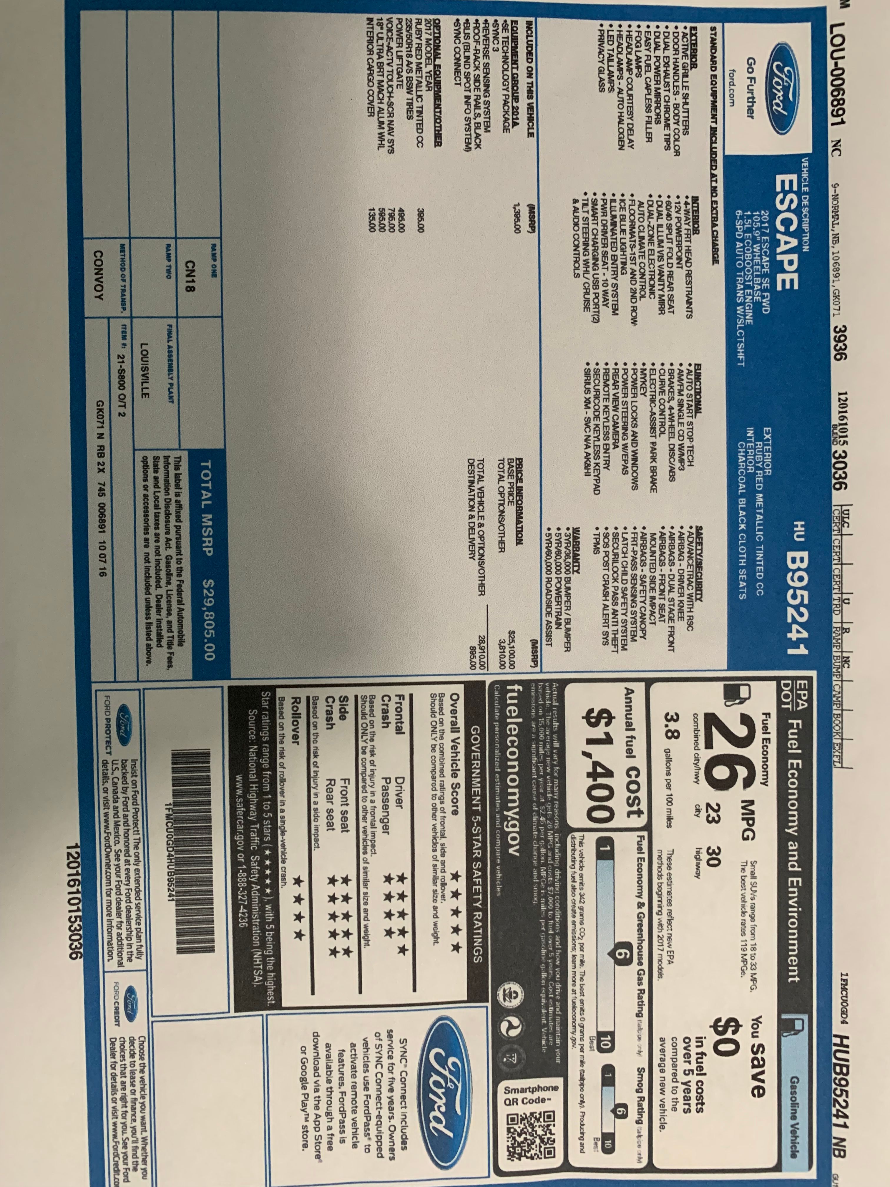 Used 2017 Ford Escape SE w/ Equipment Group 201A FWD image 15
