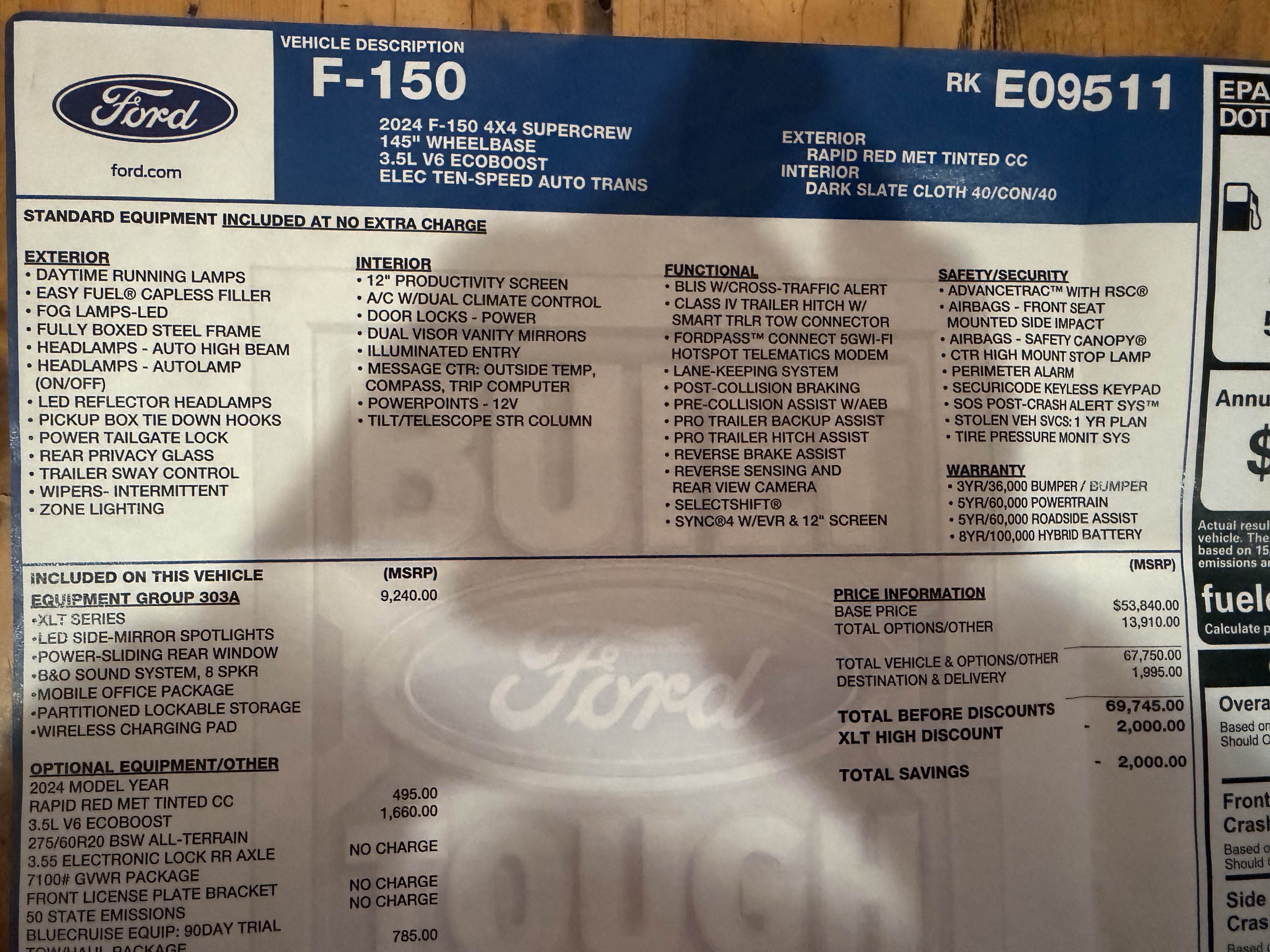 Used 2024 Ford F150 XLT w/ Equipment Group 303A High AWD/4WD image 11