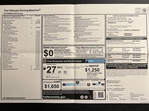 Used 2019 BMW 430i Coupe w/ M Sport Package image 19