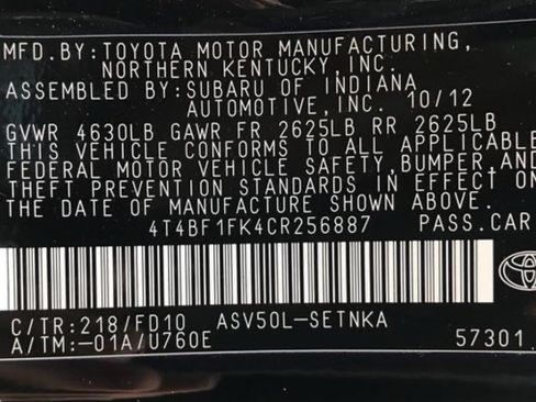 Used 2012 Toyota Camry LE image 7