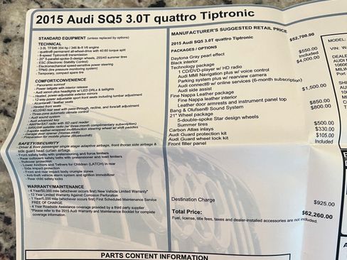 Used 2015 Audi SQ5 Premium Plus w/ Technology Package AWD/4WD image 32