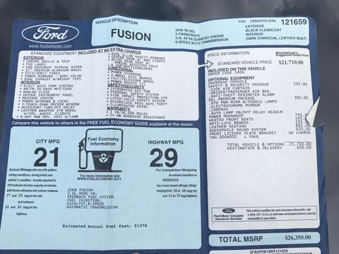 Used 2006 Ford Fusion SEL FWD image 10