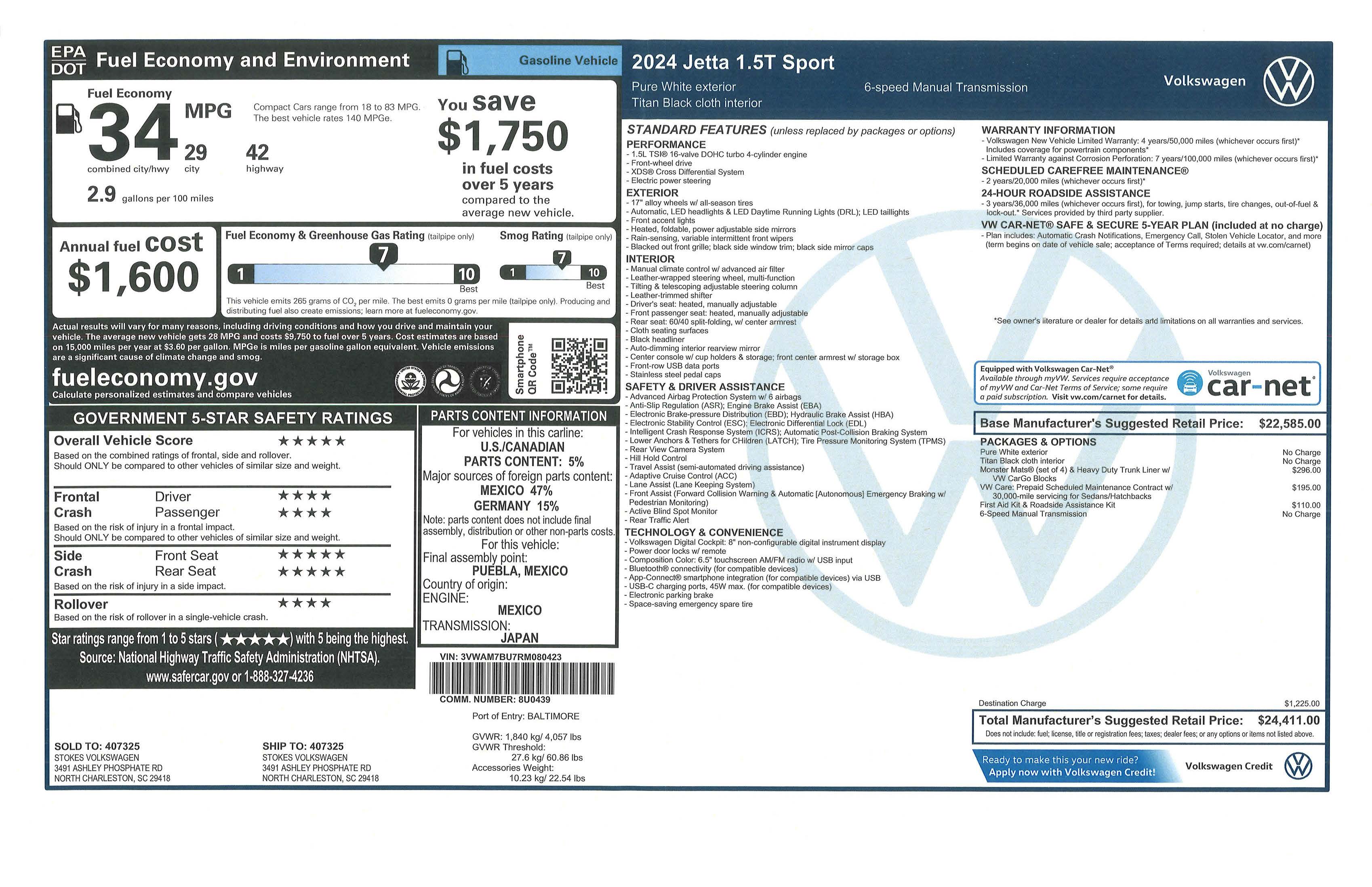 Used 2024 Volkswagen Jetta Sport FWD image 1