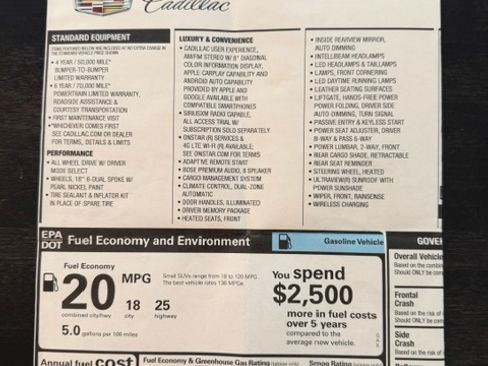 Used 2020 Cadillac XT5 Premium Luxury w/ LPO, Floor Liner Package AWD/4WD image 15
