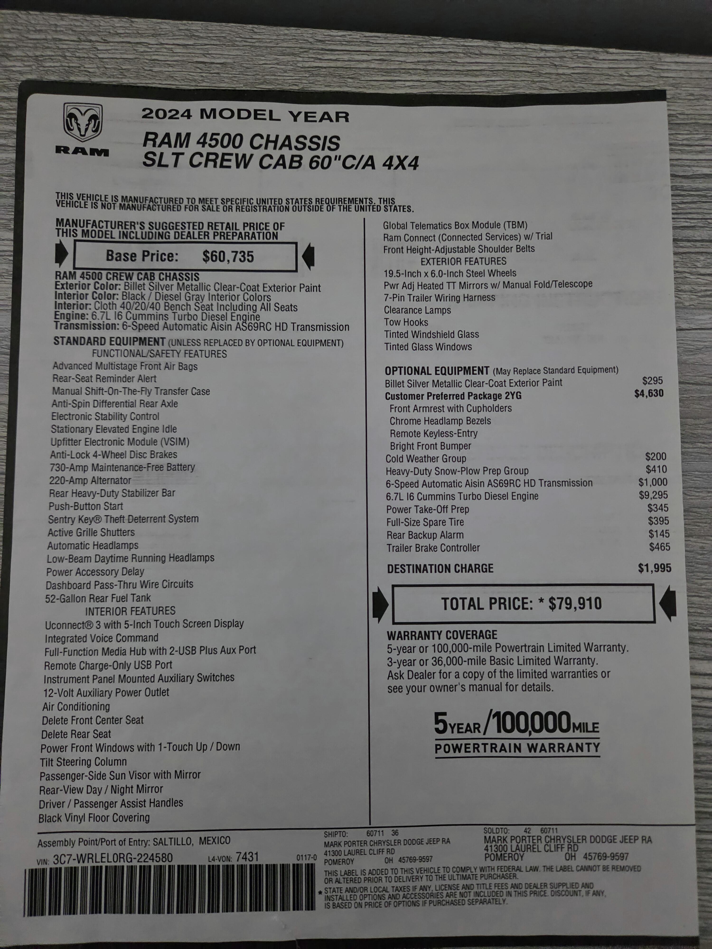 Used 2024 RAM 4500 SLT w/ Quick Order Package 2YG SLT AWD/4WD image 14