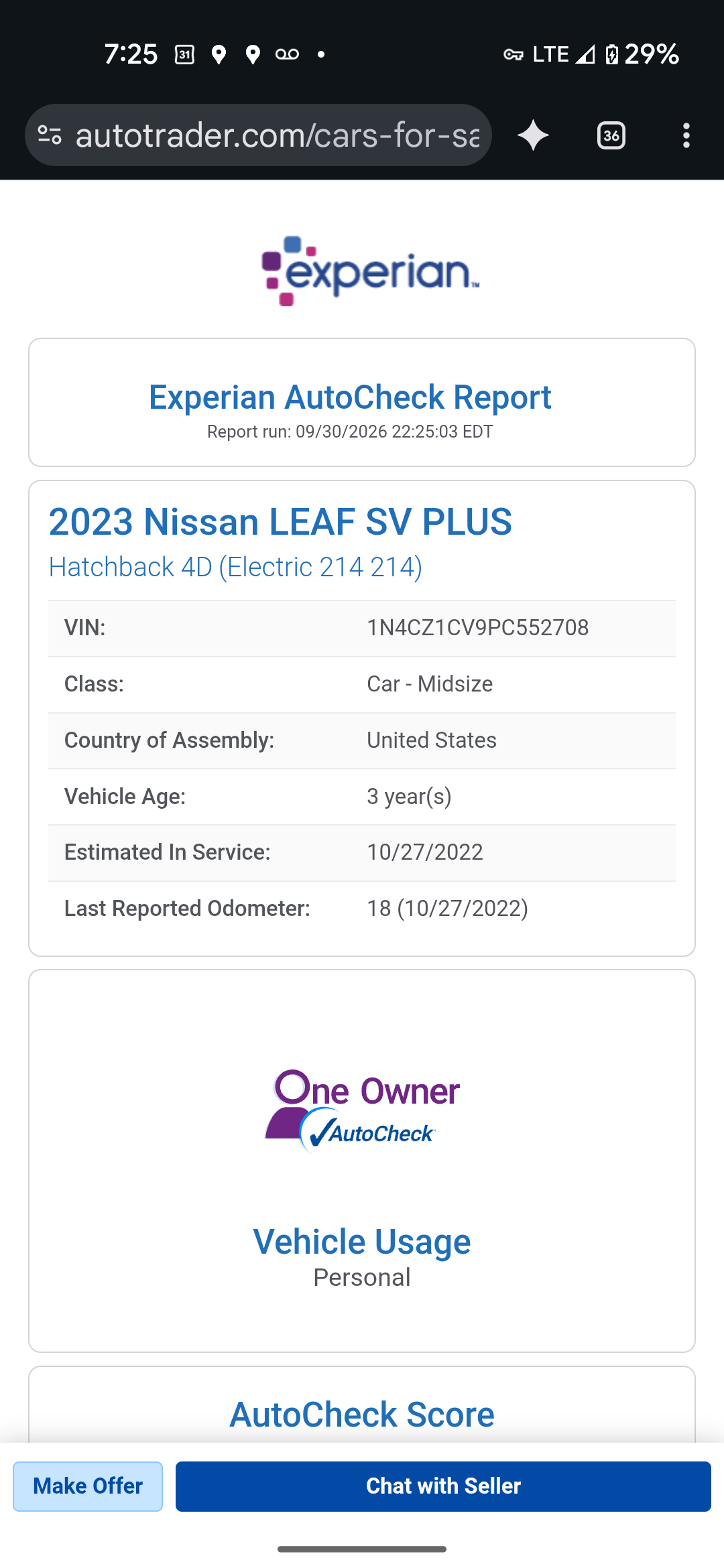 Used 2023 Nissan Leaf SV Plus FWD image 17