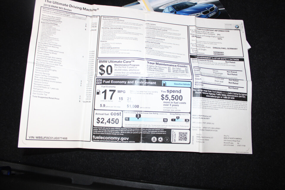 Used 2018 BMW M5 AWD/4WD image 16