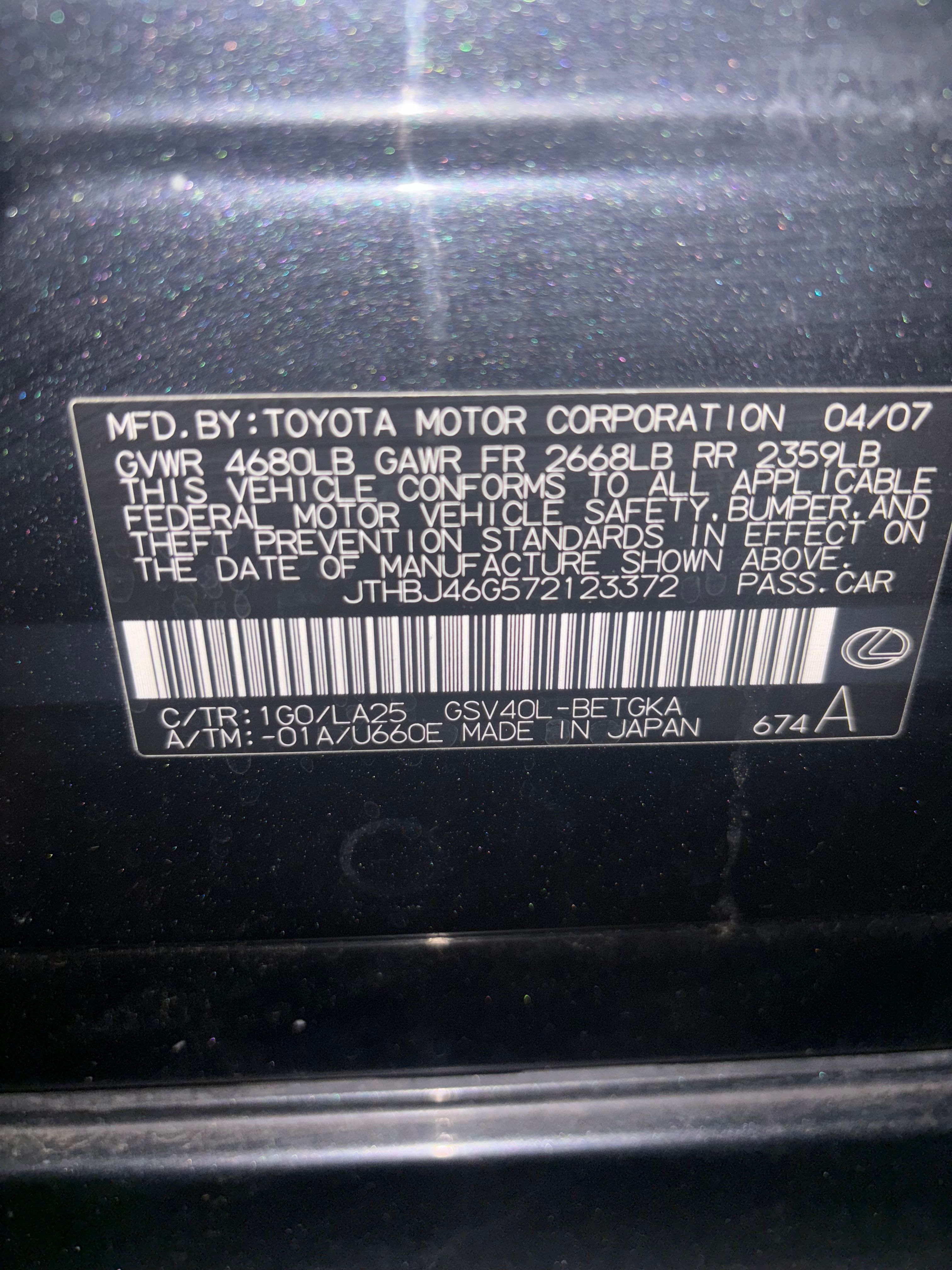 Used 2007 Lexus ES 350 w/ Premium Plus Pkg FWD image 17