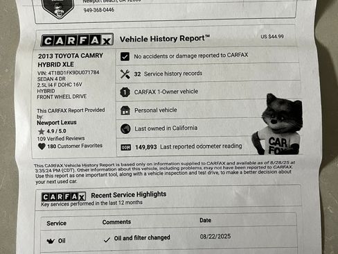 Used 2013 Toyota Camry XLE w/ Convenience Pkg FWD image 2