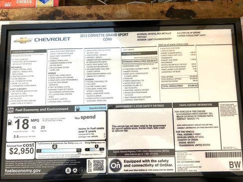 Used 2013 Chevrolet Corvette Grand Sport w/ 3LT Preferred Equipment Group image 2