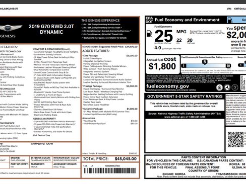 Used 2019 Genesis G70 2.0T Advanced w/ Dynamic Package image 12