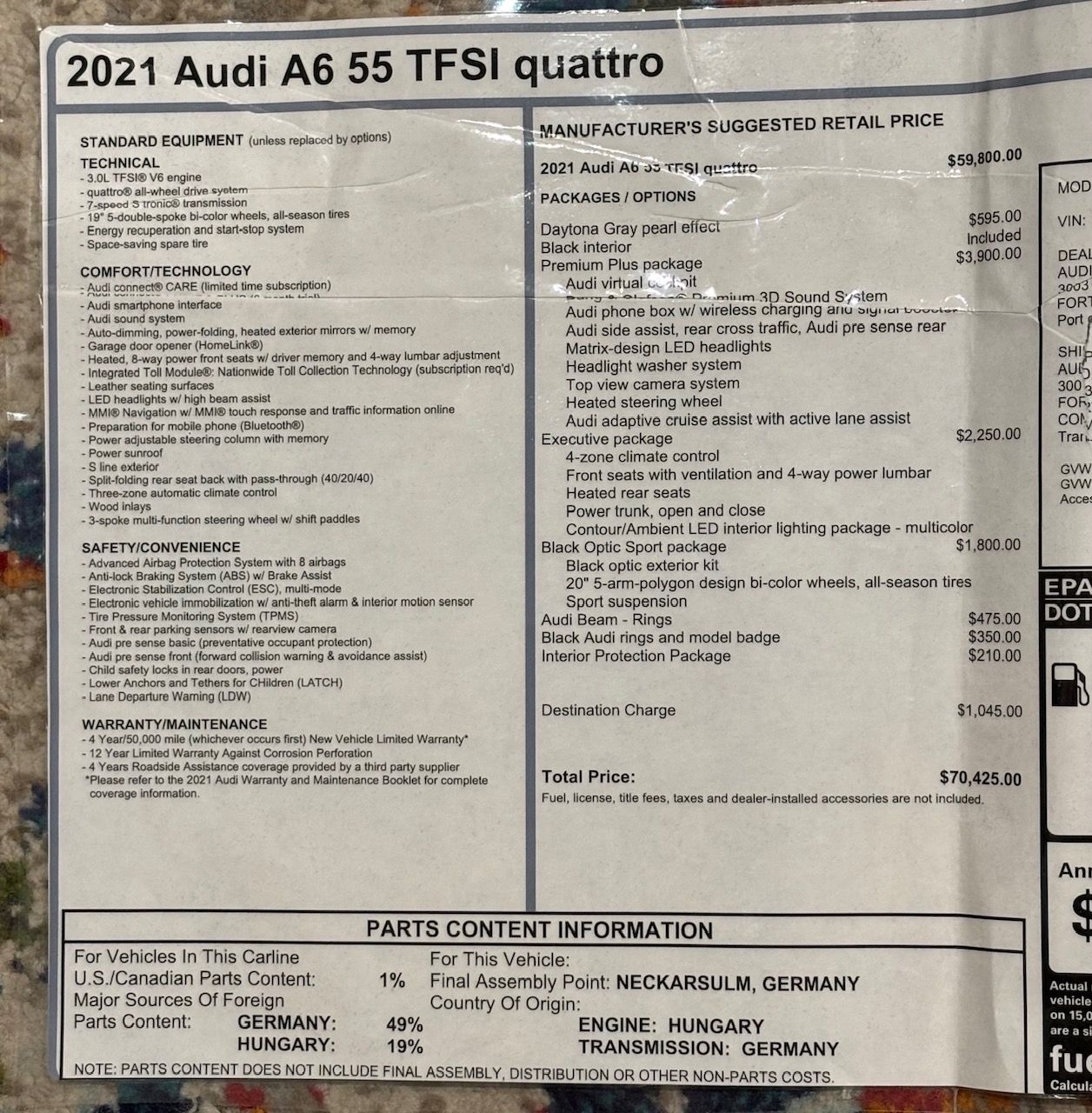 Used 2021 Audi A6 Premium Plus w/ Premium Plus Package AWD/4WD image 29