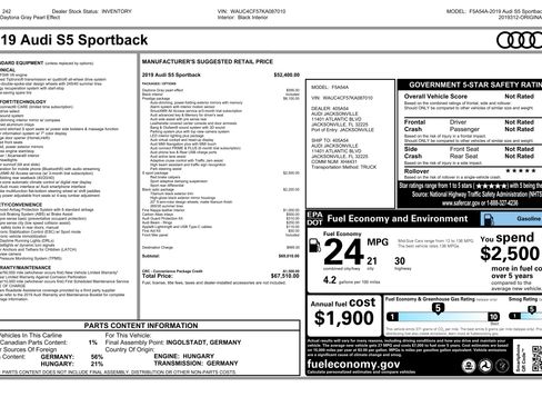 Used 2019 Audi S5 Prestige w/ S Sport Package image 29