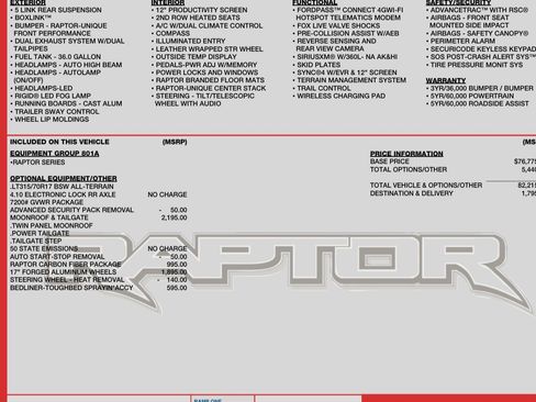Used 2023 Ford F150 Raptor w/ Raptor Carbon Fiber Package AWD/4WD image 5