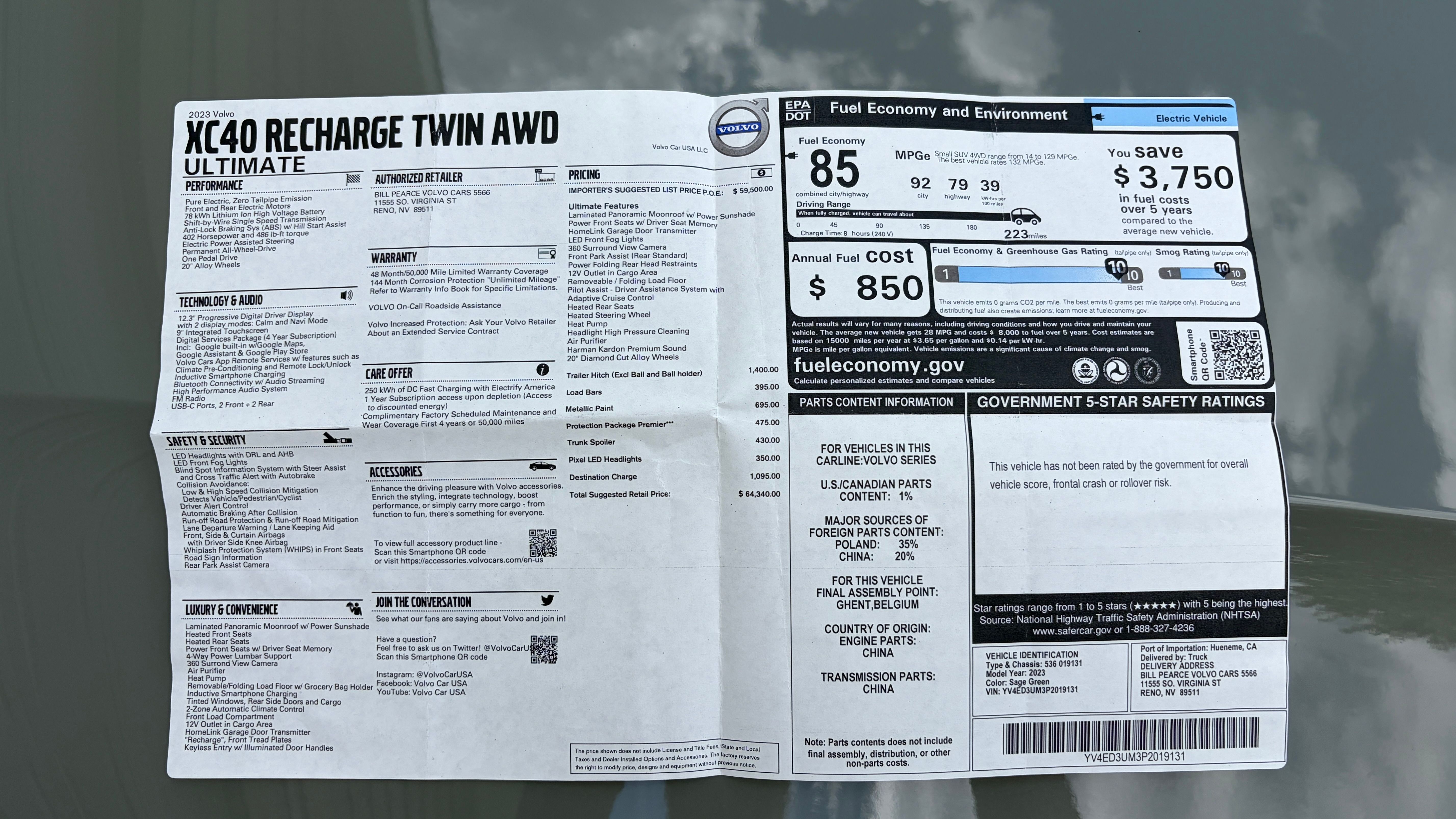 Used 2023 Volvo XC40 Recharge Ultimate AWD/4WD image 12