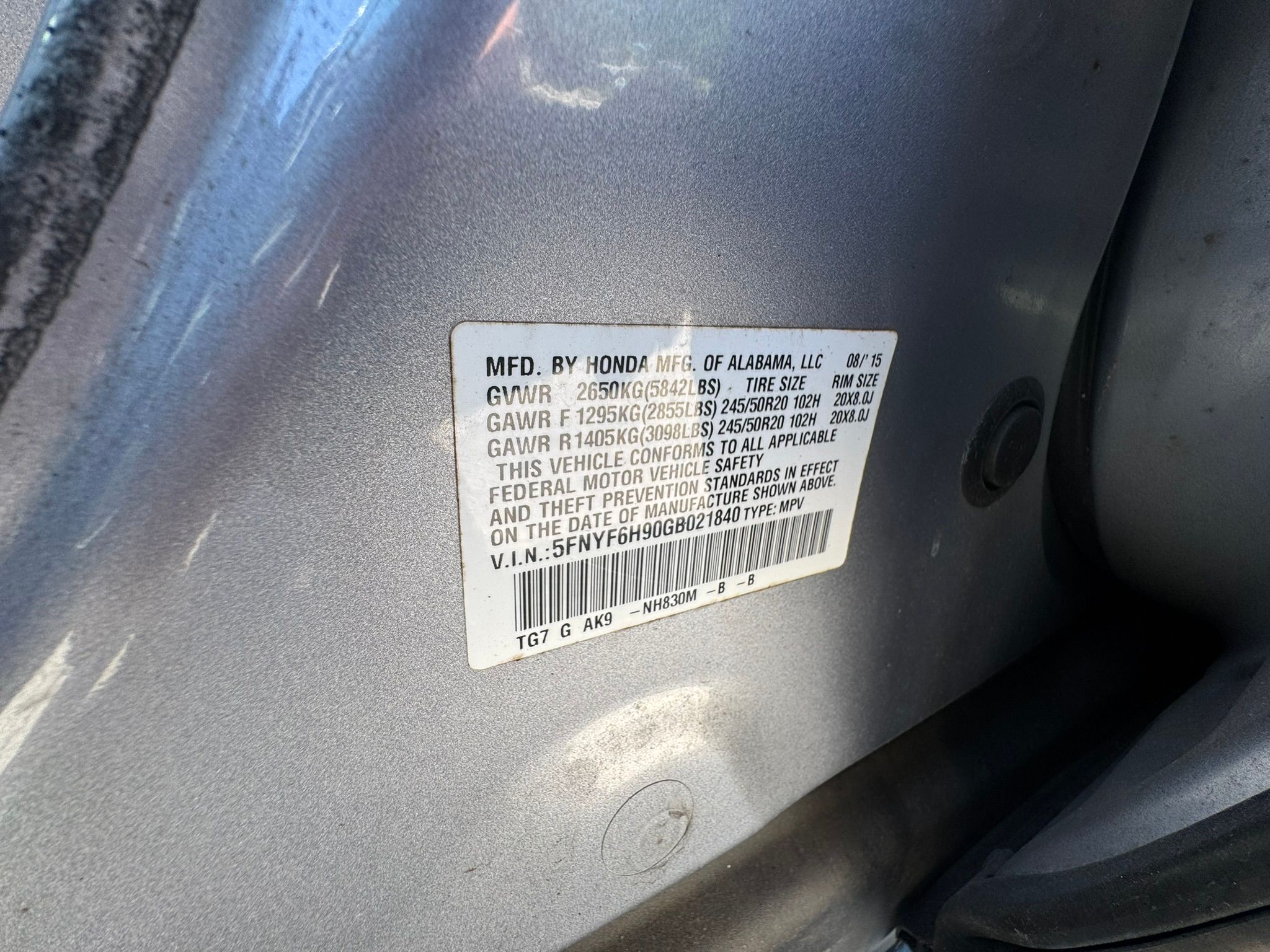 Used 2016 Honda Pilot Touring image 2
