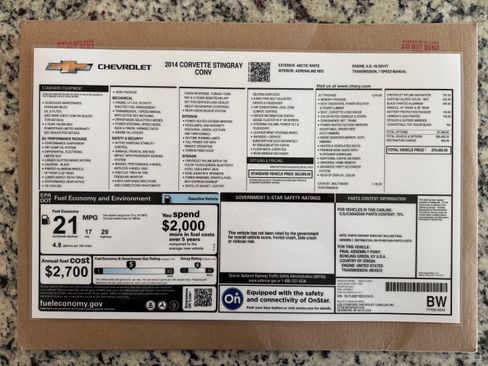 Used 2014 Chevrolet Corvette Stingray Z51 Convertible 2D w/ 2LT Preferred Equipment Group image 15