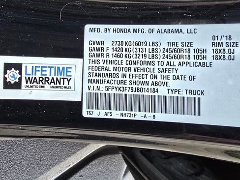 Used 2018 Honda Ridgeline RTL-E image 15