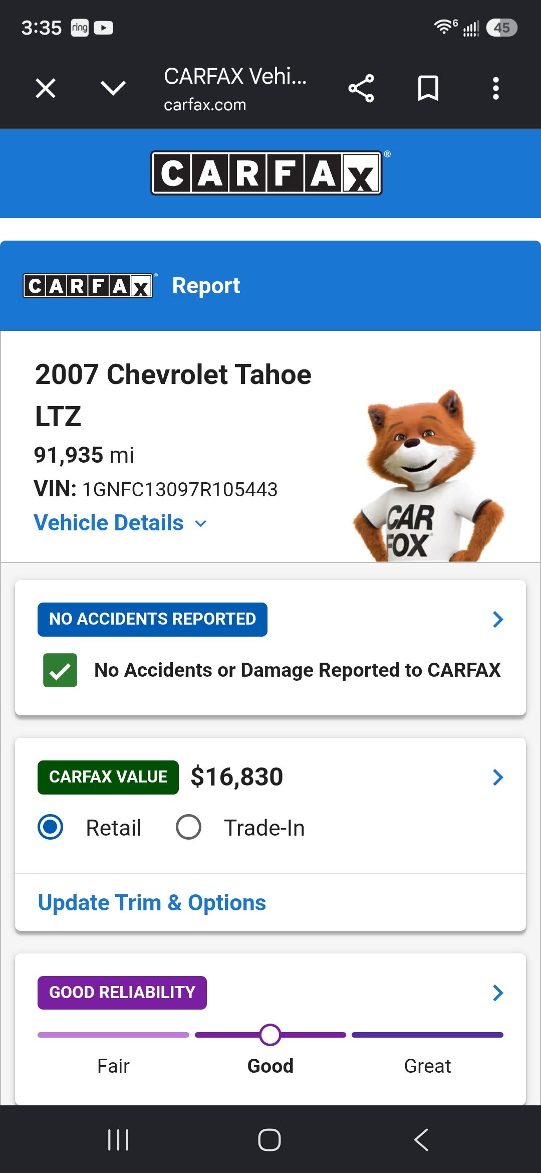 Used 2007 Chevrolet Tahoe LTZ w/ LTZ Preferred Equipment Group RWD image 1