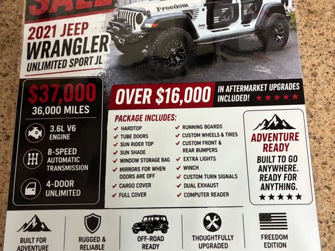 Used 2021 Jeep Wrangler Unlimited Sport w/ Technology Group AWD/4WD image 13