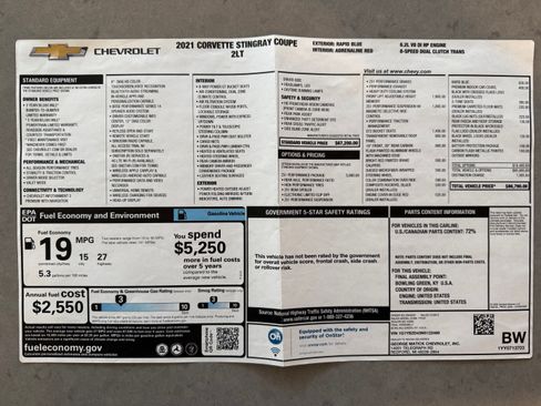 Used 2021 Chevrolet Corvette Stingray Preferred Cpe w/ Z51 Performance Package image 22