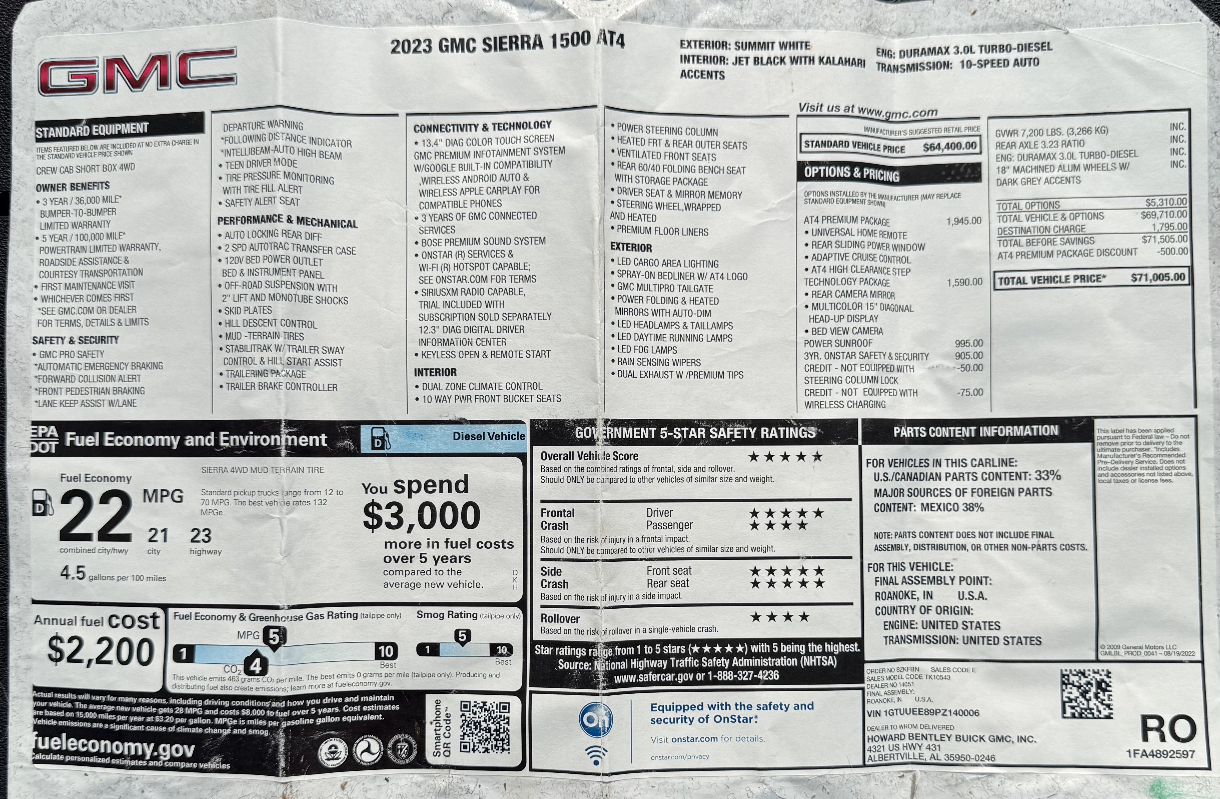 Used 2023 GMC Sierra 1500 AT4 w/ AT4 Premium Package AWD/4WD image 13