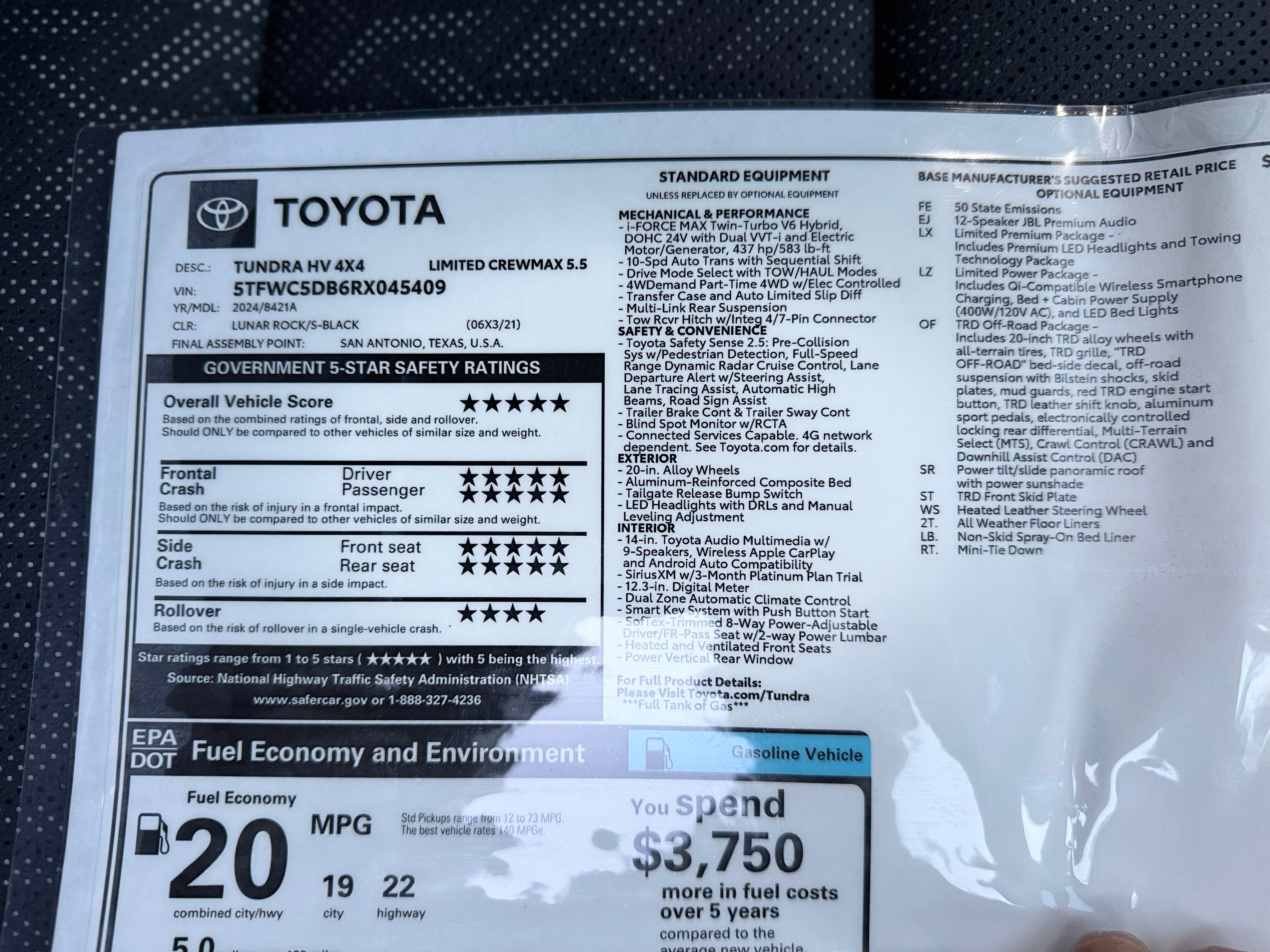 Used 2024 Toyota Tundra Limited w/ TRD Off-Road Package AWD/4WD image 31