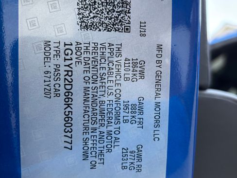 Used 2019 Chevrolet Corvette Z06 image 14