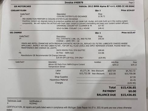 Used 2012 BMW ALPINA B7 xDrive AWD/4WD image 15