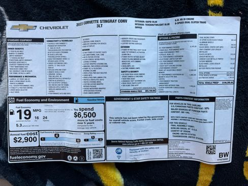 Used 2023 Chevrolet Corvette Stingray Premium Conv w/ Z51 Performance Package image 8