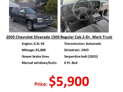 Used 2005 Chevrolet Silverado 1500 W/T