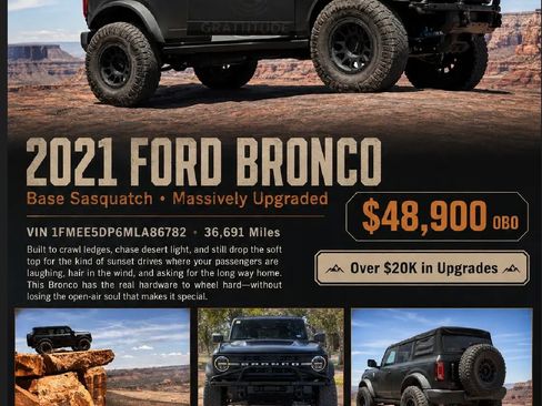 Used 2021 Ford Bronco 4-Door w/ Sasquatch Package AWD/4WD image 1