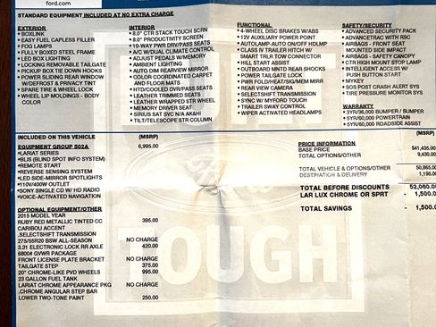 Used 2015 Ford F150 Lariat w/ Equipment Group 502A Luxury image 11