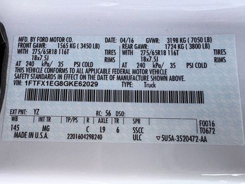 Used 2016 Ford F150 XLT w/ Equipment Group 302A Luxury AWD/4WD image 5