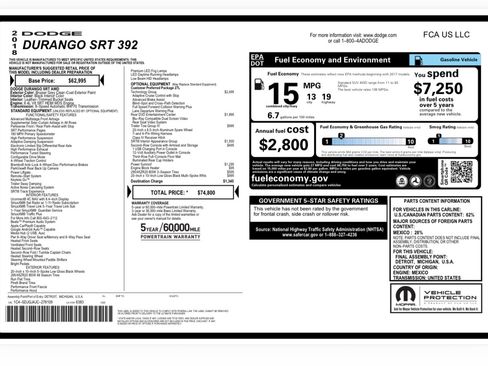 Used 2018 Dodge Durango SRT w/ SRT Interior Appearance Group image 2