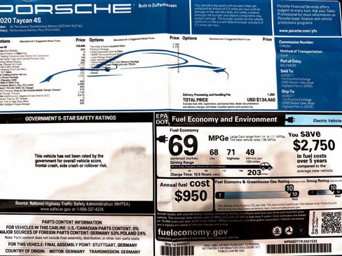 Used 2020 Porsche Taycan 4S w/ Premium Package image 8