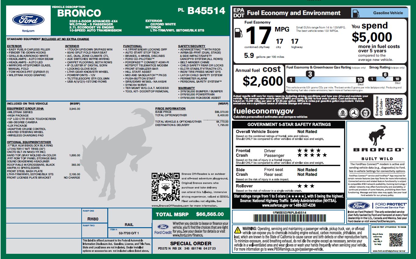 Used 2023 Ford Bronco Wildtrak AWD/4WD image 5