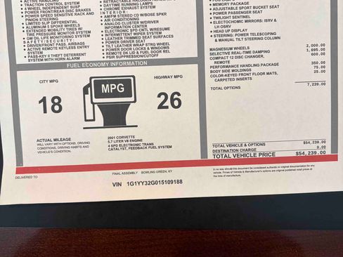 Used 2001 Chevrolet Corvette Convertible w/ Preferred Equipment Group2 image 13