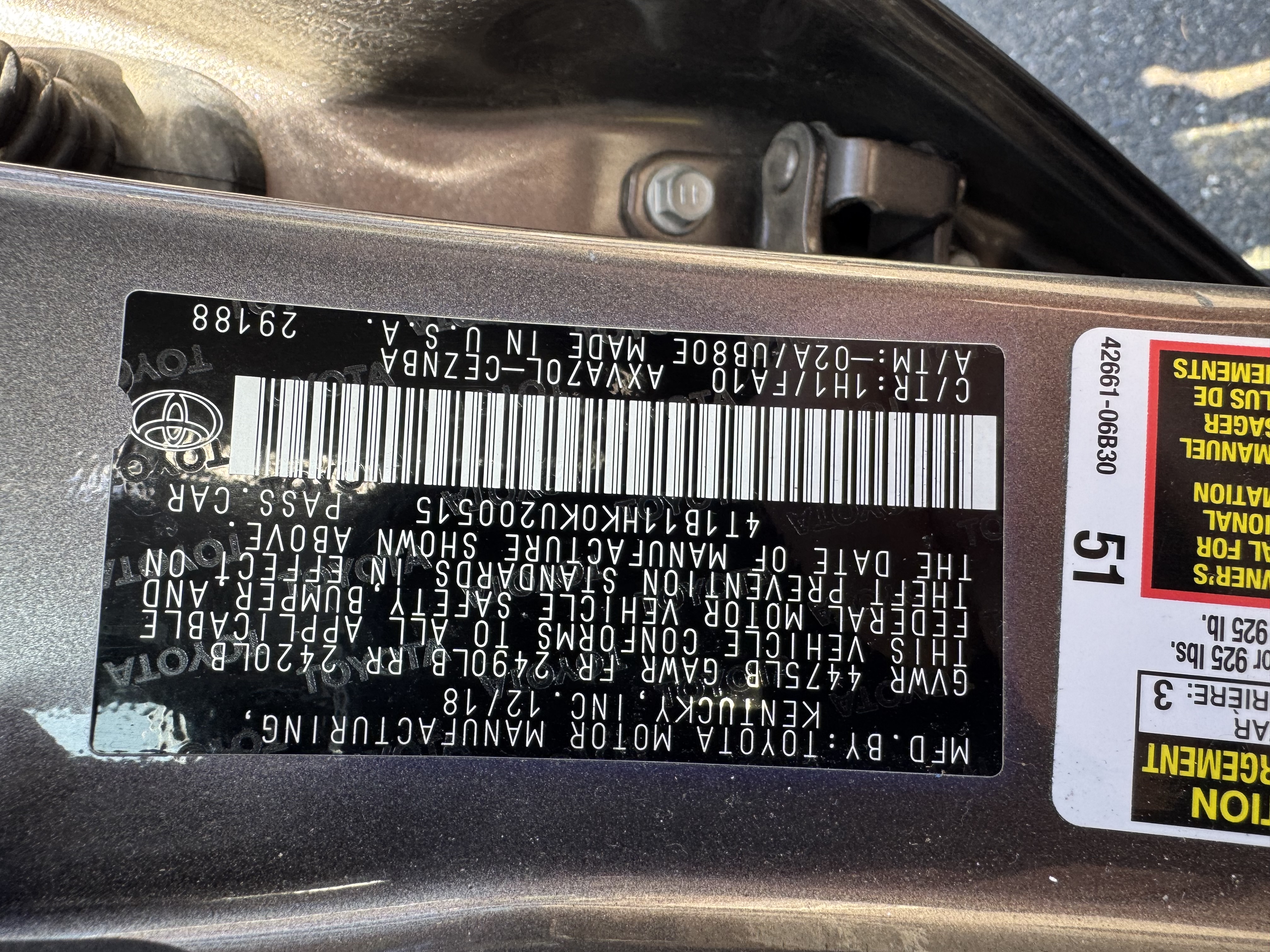 Used 2019 Toyota Camry LE FWD image 32